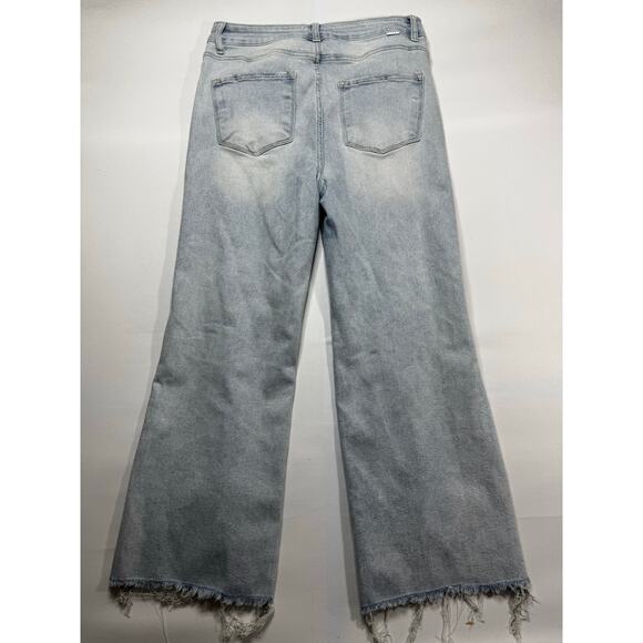 Risen Jeans Women's Sequin Peek-A Boo Wide Leg Stretch Denim Jeans - 15 (32x28) - Picture 3 of 8